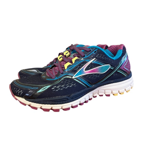 Brooks Shoes - Brooks Ghost 8 Women's Running Shoes Navy Blue Teal Pink Sz 7 Medium